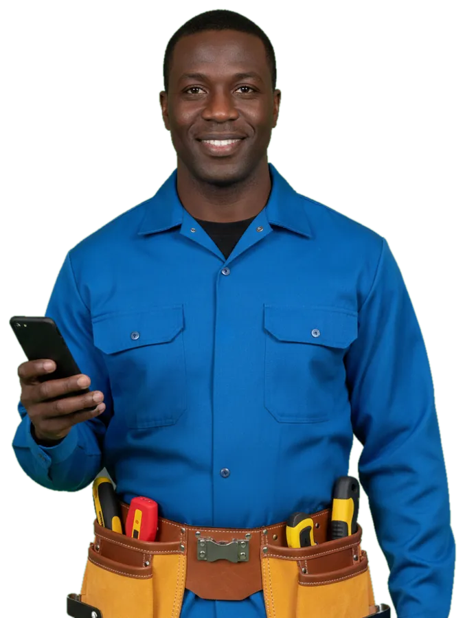 Service pro on a job site