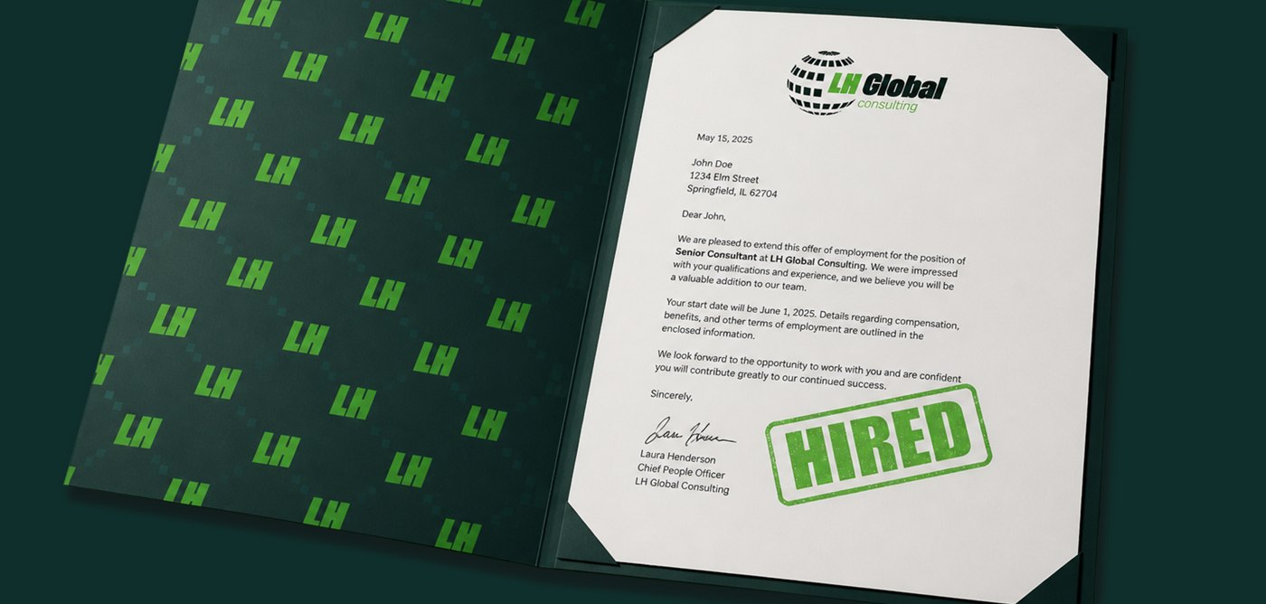 LH Global Consulting brand system detail by Omega Trove