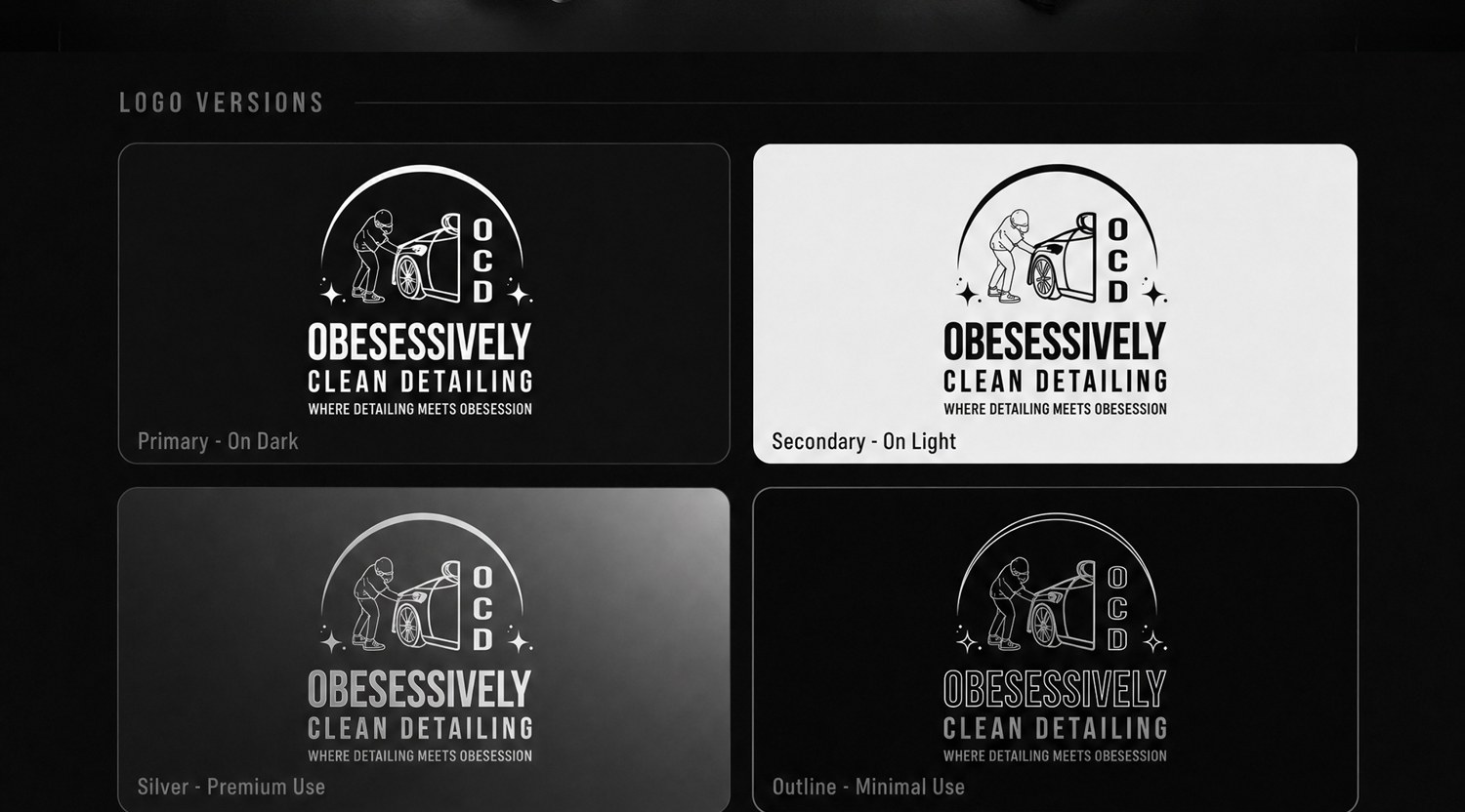 Obsessively Clean Detailing brand system detail by Omega Trove