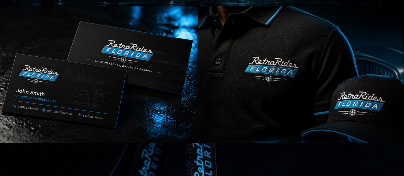 RetroRides Florida brand system detail by Omega Trove