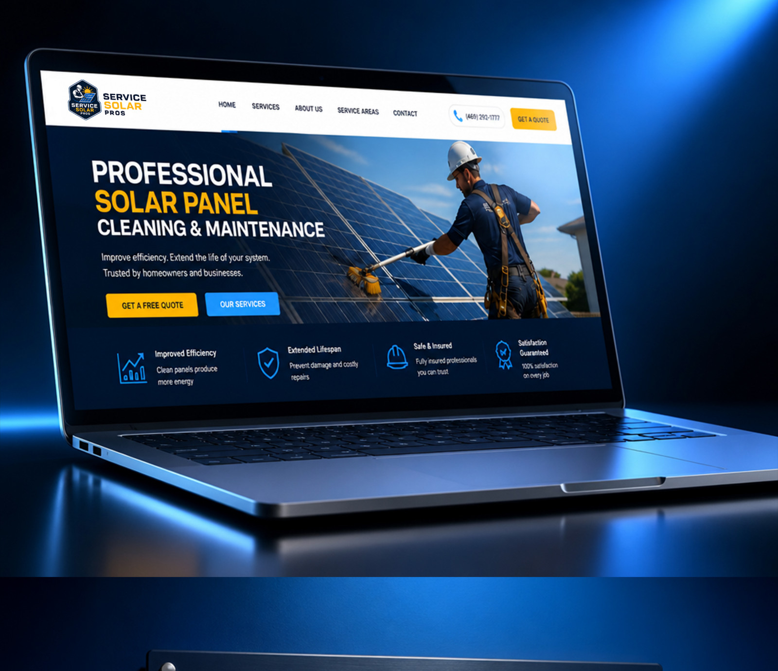 Service Solar Pros brand system detail by Omega Trove