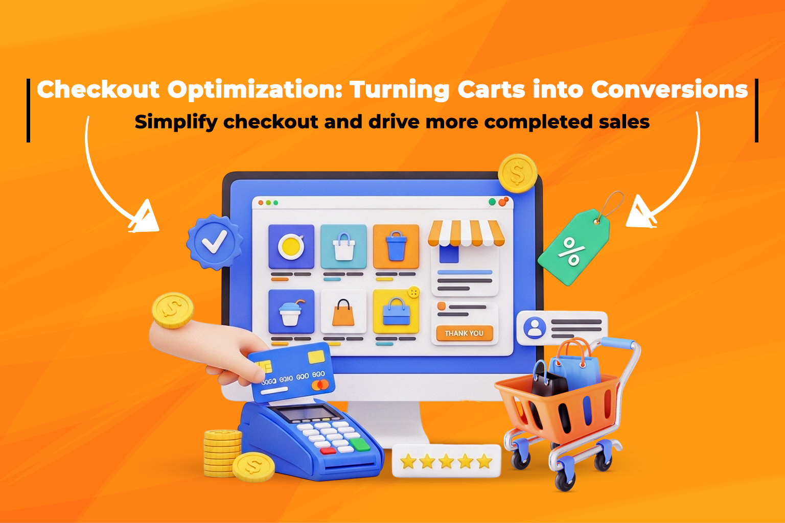Diagram showing an optimized ecommerce checkout flow from cart to order confirmation