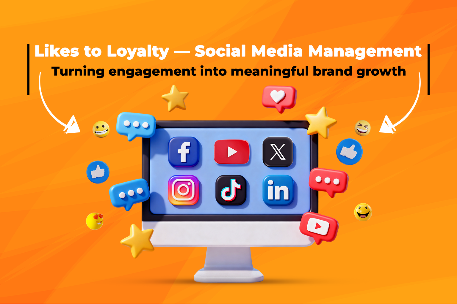 Illustration showing multiple social media platforms managed through a single content calendar