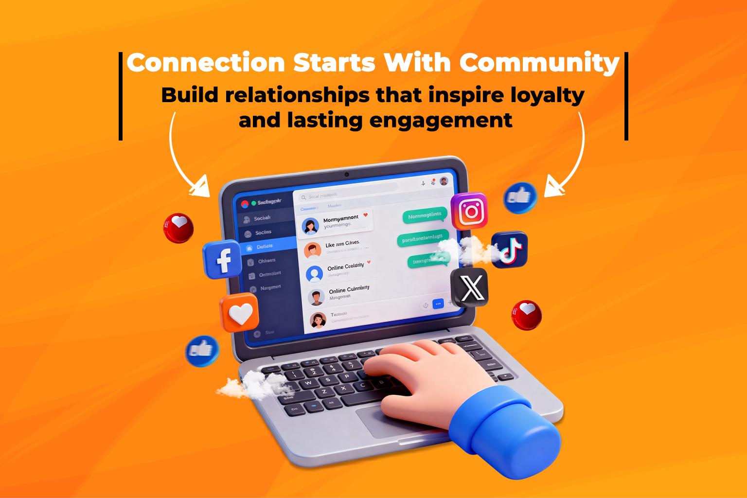 Community manager responding to comments and messages on social media platforms