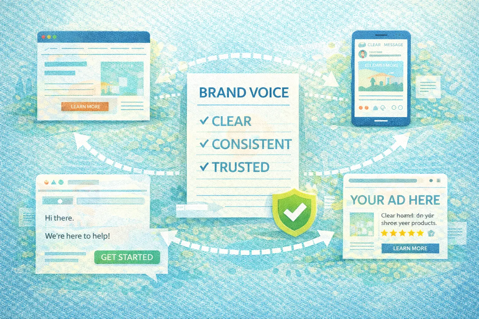 Consistent brand voice across website, social media, and marketing channels