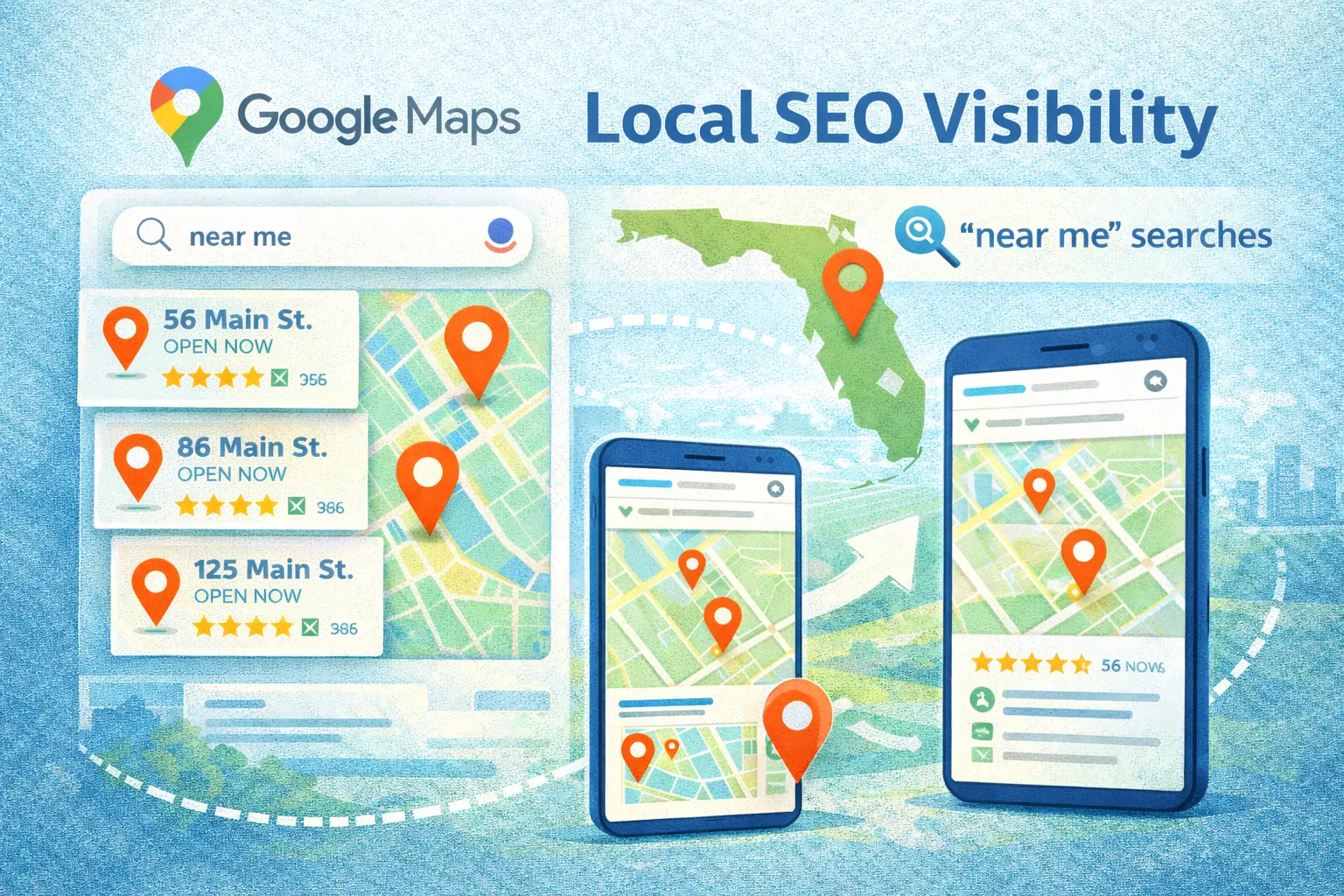Google Maps local SEO visibility helping businesses appear in near me searches