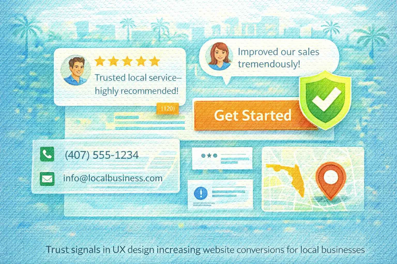 Trust signals in UX design increasing website conversions for local businesses