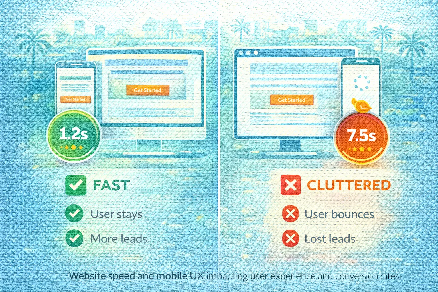 Website speed and mobile UX impacting user experience and conversion rates