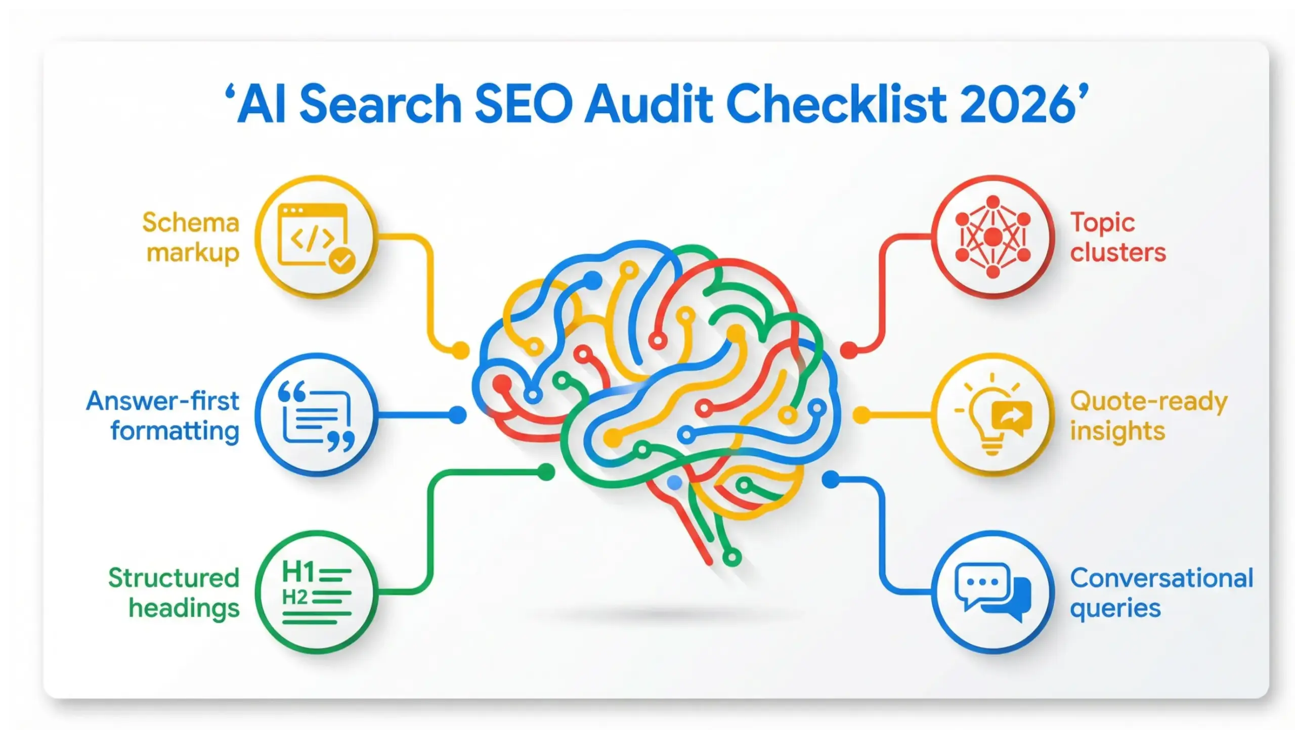 AI search optimized SEO audit checklist infographic for 2026 visibility