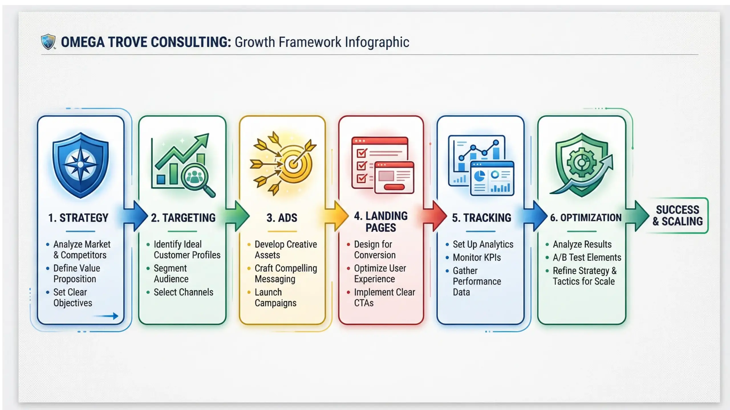 Apopka paid ads strategy framework infographic showing how local businesses build profitable ad campaigns