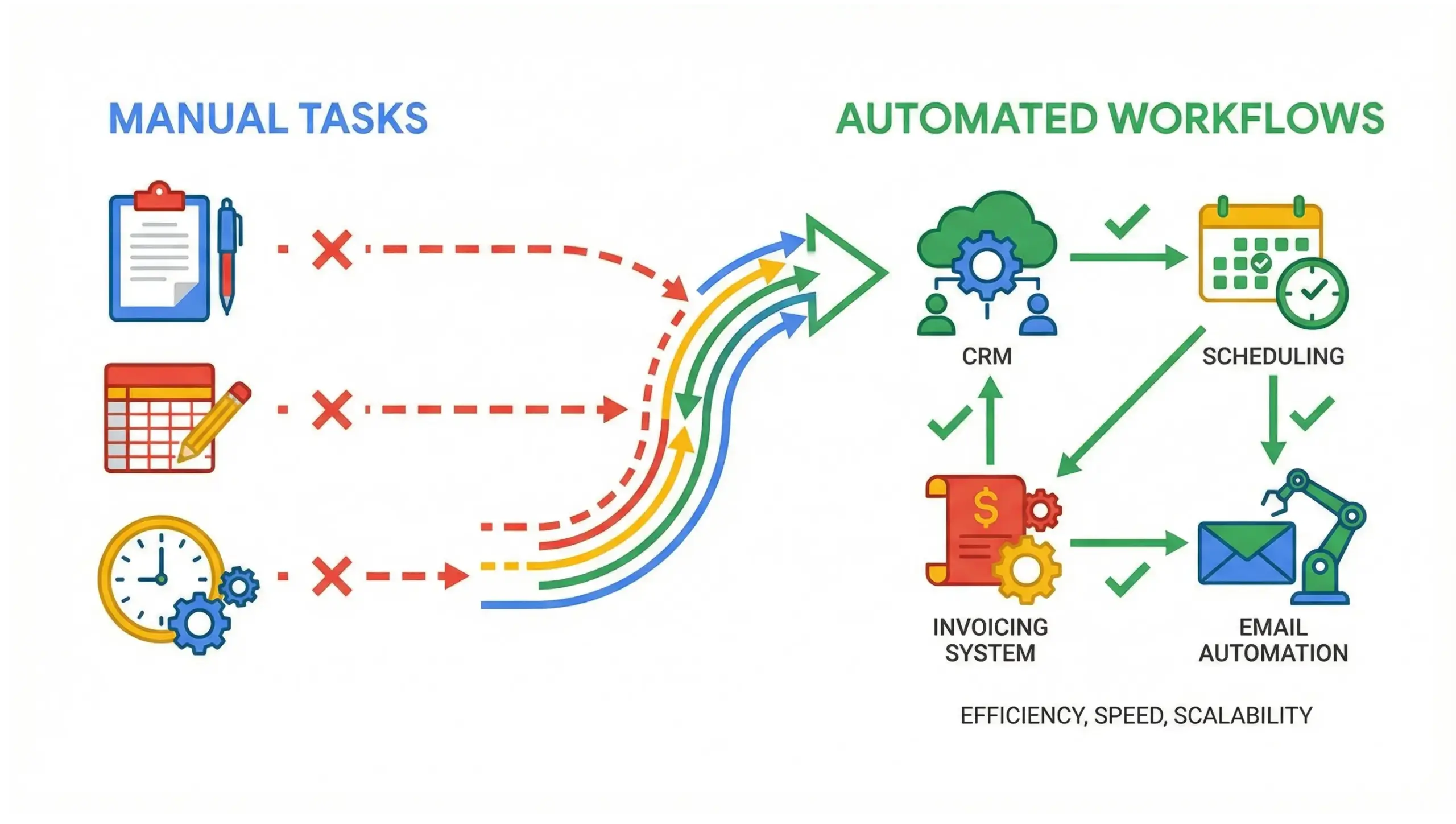 Fern Park business automation infographic highlighting automated processes that replace manual work