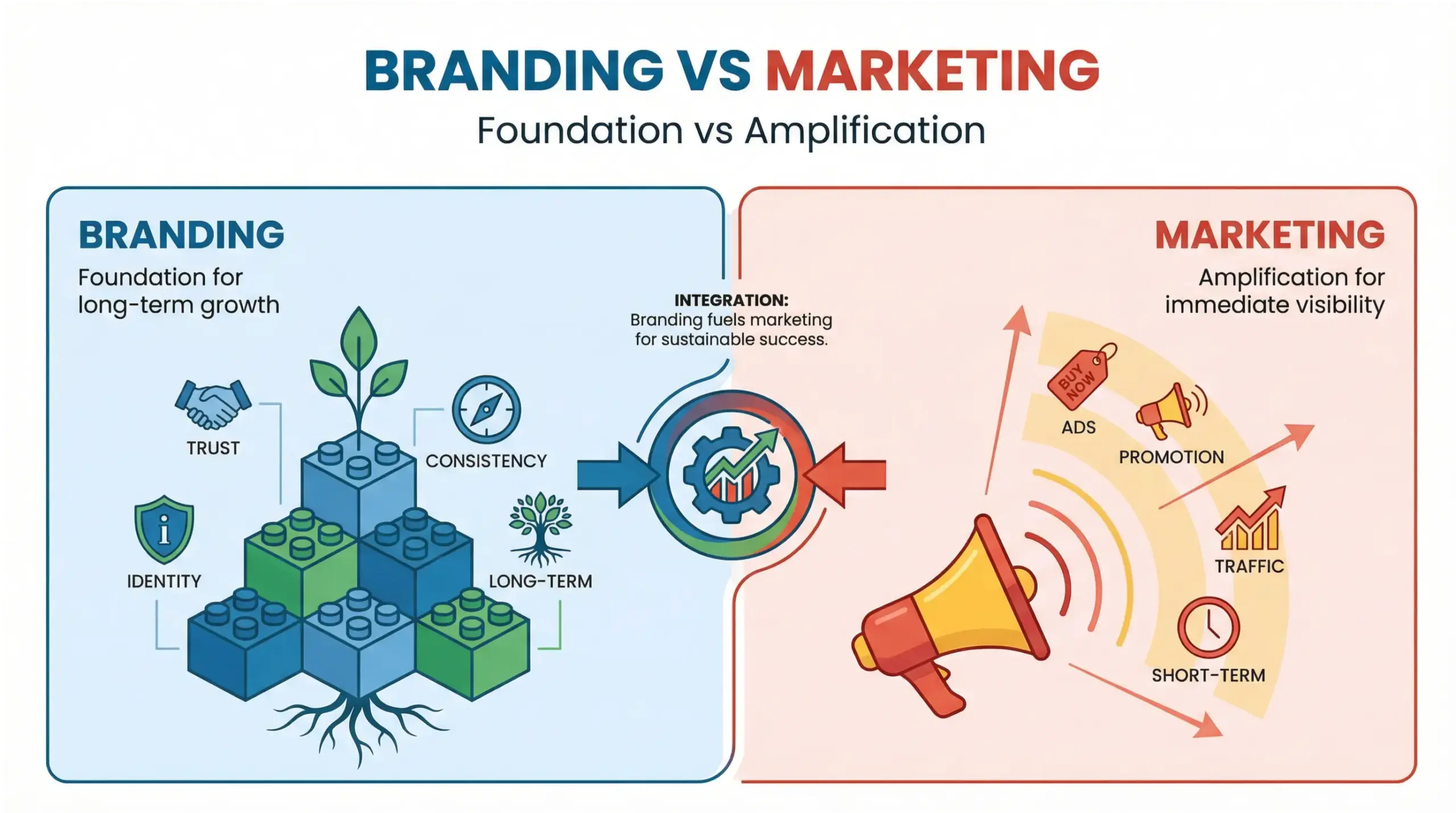Orlando branding infographic showing how strong branding improves local SEO, AI search visibility, and business growth