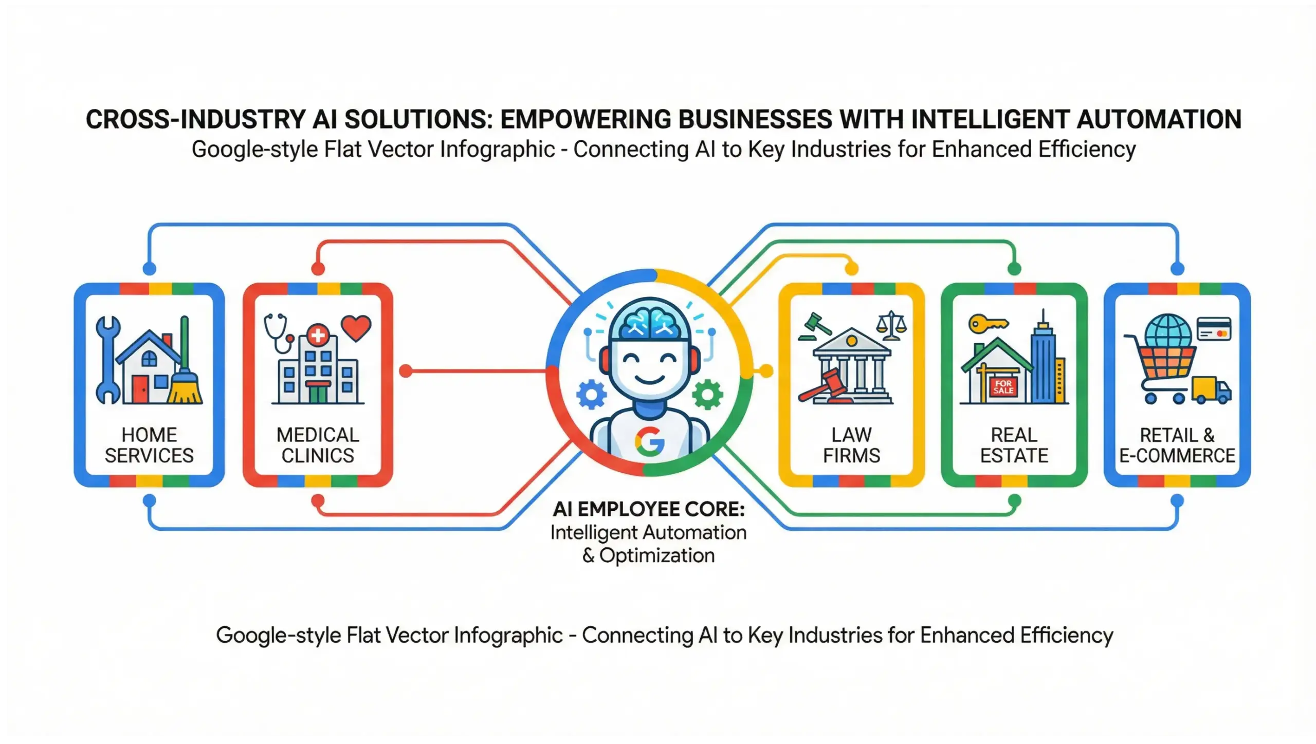 Sanford AI solutions infographic showing industries using AI employees in Sanford Florida