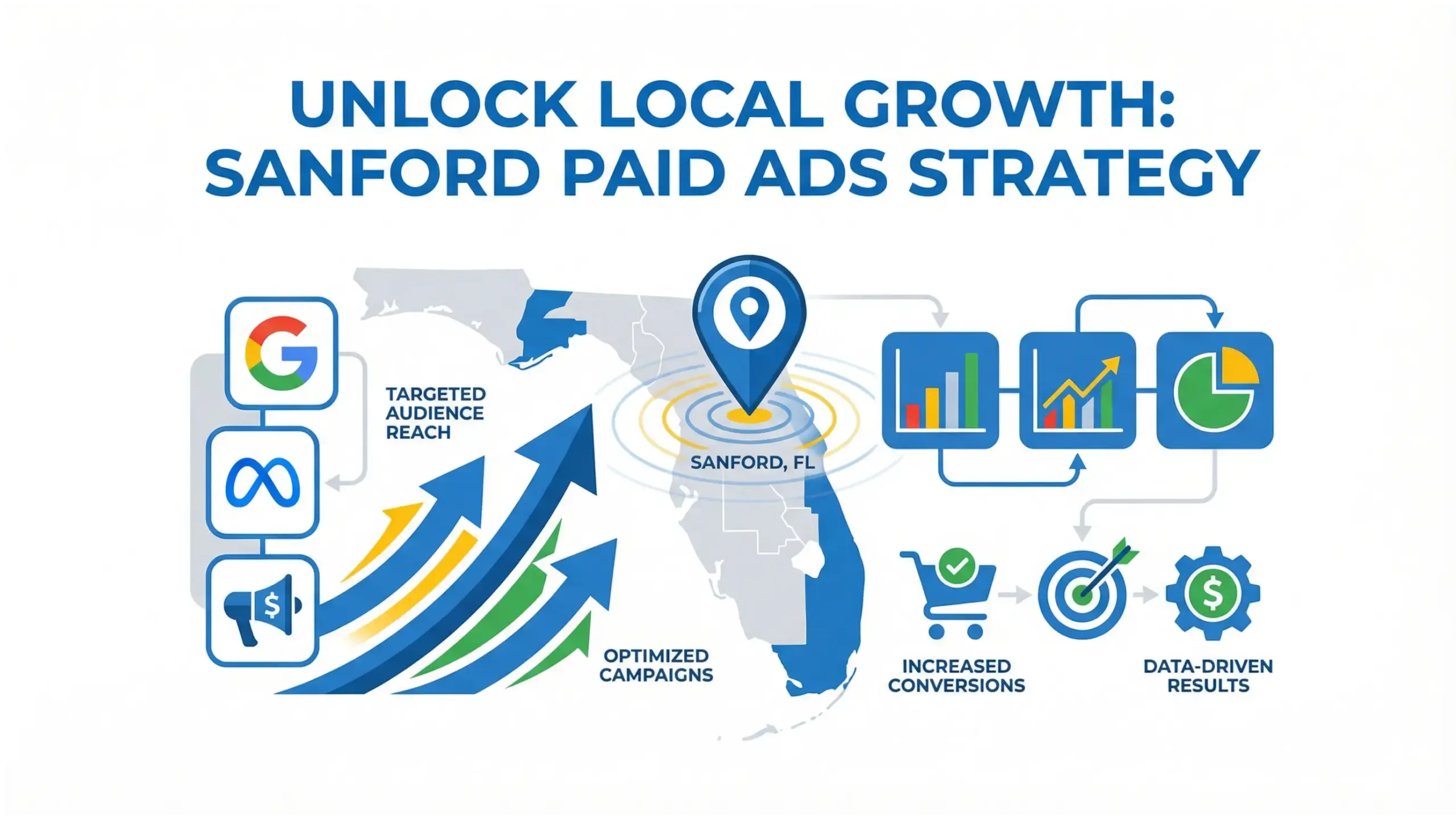 Sanford paid ads infographic showing how local businesses generate leads and ROI in 2026