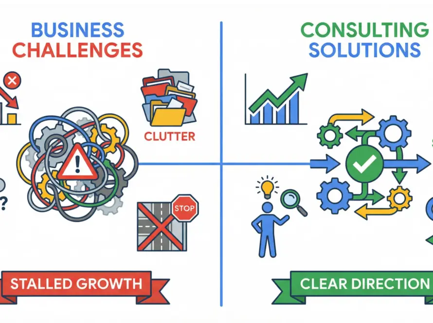 Winter Park business consulting infographic showing growth strategy, planning systems, and scalable business decision frameworks